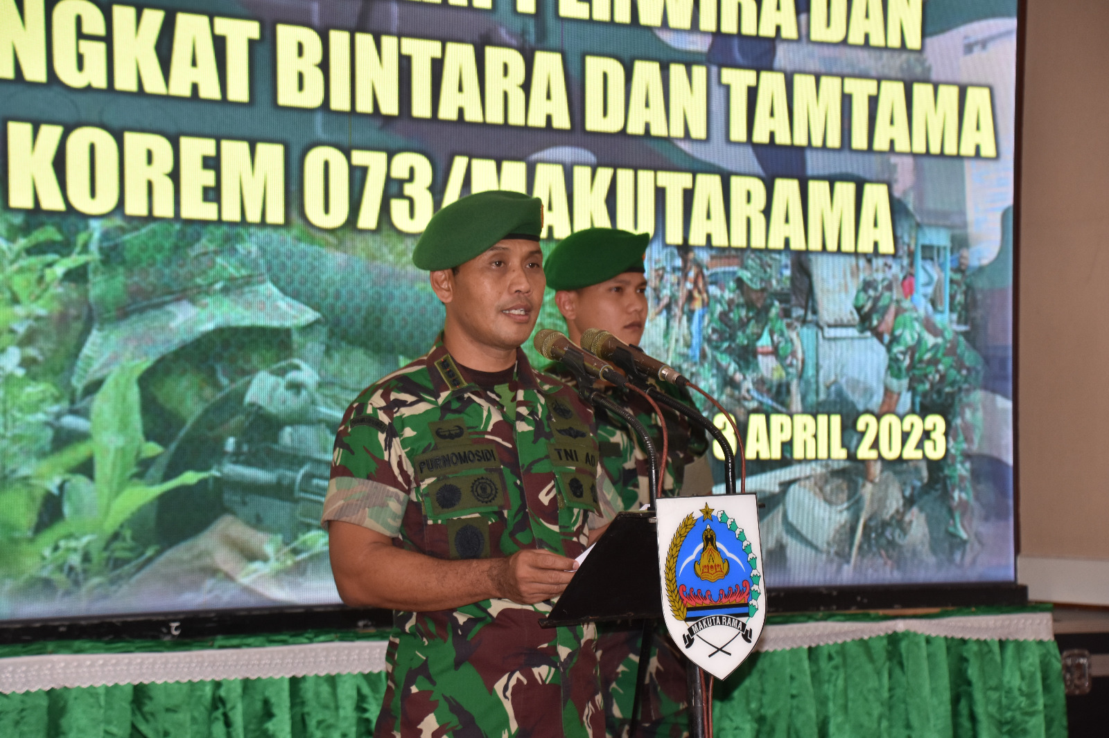 Kolonel Inf Purnomosidi, S.I.P., M.A.P., Pimpin Korp Kenaikan Pangkat Prajurit Makutarama